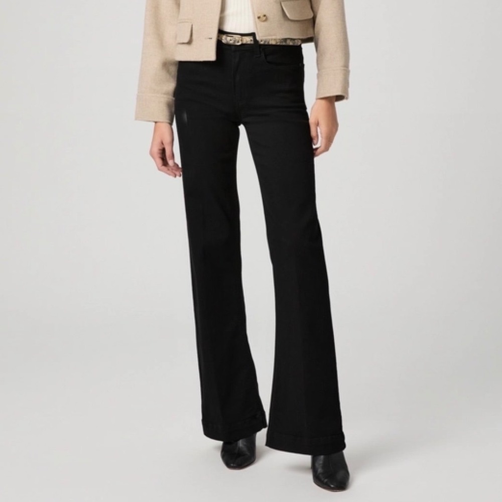 PAIGE Leenah 32" Wide Leg Jean in Black Shadow